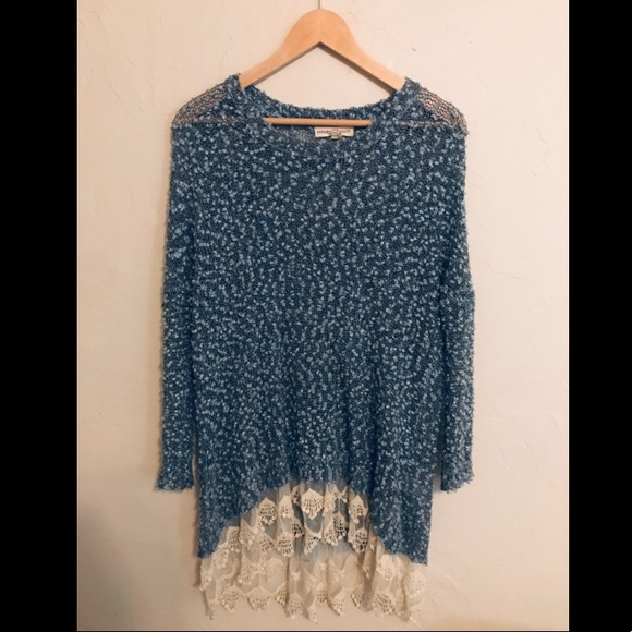 Altar’d State Blue Popcorn Knit Tunic - Picture 1 of 7